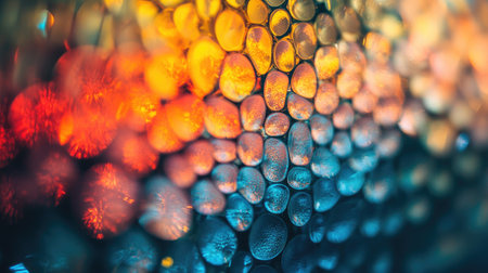 Close-up of a disco mirror ball with colorful reflections, casting sparkles of red, yellow, and blue light, creating a party feelの素材