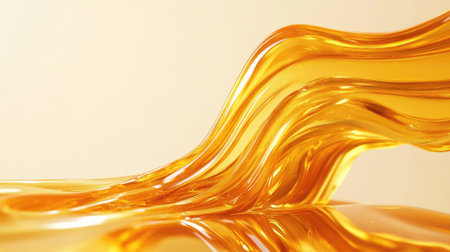 This captivating image features a smooth flow of liquid gold that cascades elegantly. Its warm hues create a serene atmosphere, ideal for artistic and design projects.の素材