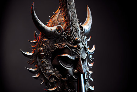 Maha Shivratri concept with trident sword sculpture background. Indian Culture and festival. Generative AIの素材