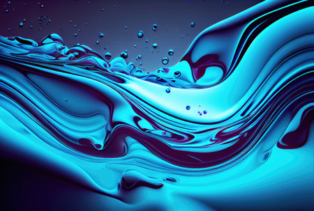 Glossy blue abstract liquid background. Creative art and wallpaper concept. Generative AIの素材