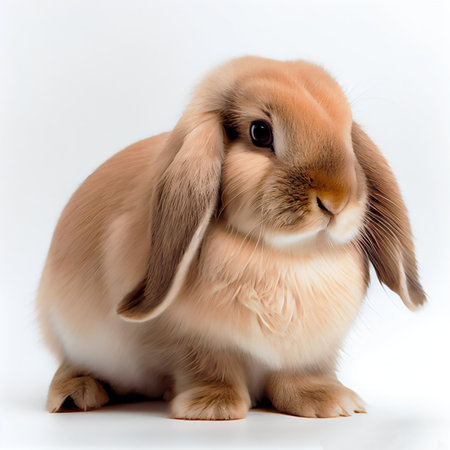 Rabbit on isolated white background. Animal and pet concept. Generative AIの素材