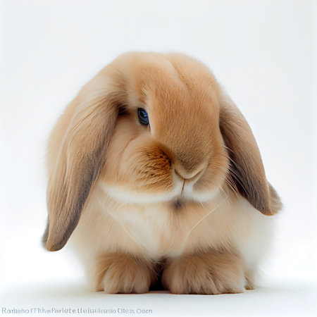 Rabbit on isolated white background. Animal and pet concept. Generative AIの素材