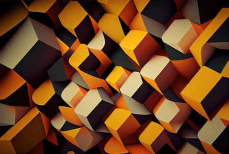Colorful orange black and white colors low-poly abstract background of geometric shape. Generative AIの素材