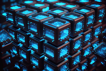 Abstract cubes for block chain concept. Technology and business concept. Generative AIの素材