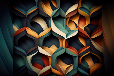 Colorful orange blue green and white colors low-poly abstract background of geometric shape. Generative AIの素材