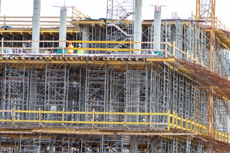 Construction formwork for casting of monolithic concrete structures and scaffolding.