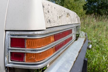 Old abandoned rusty vehicles, crushed cars in scrapyard, junk yard needed to be utilised and reused...