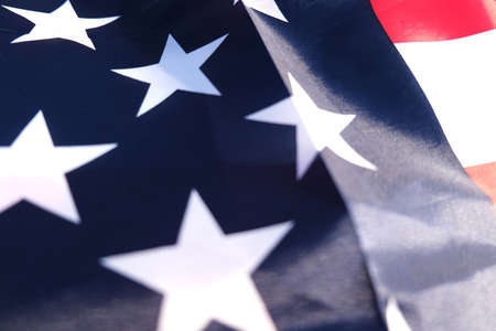 Details of an american flag symbolizing democracy and freedom