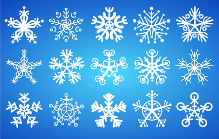 snowflakes on blue background のイラスト素材