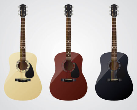Set of acoustic guitarsのイラスト素材