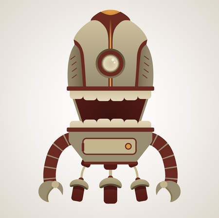 Cute Retro Robot Character のイラスト素材