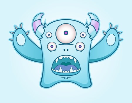 Surprised Blue Monsterのイラスト素材