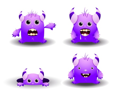 Set of cartoon monstersのイラスト素材