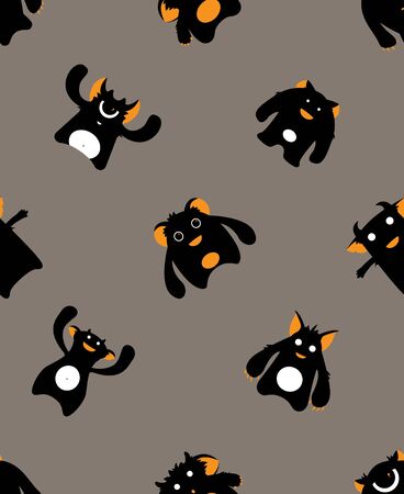 Seamless Monster Patternのイラスト素材