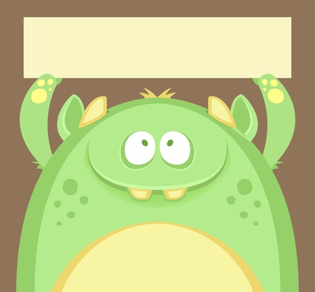 Cute Monster with Text Boxのイラスト素材