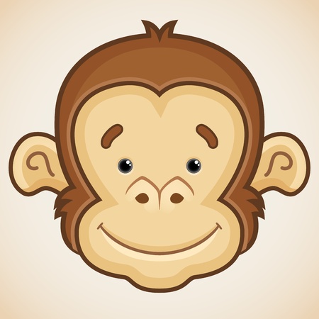 Cute Monkey Faceのイラスト素材