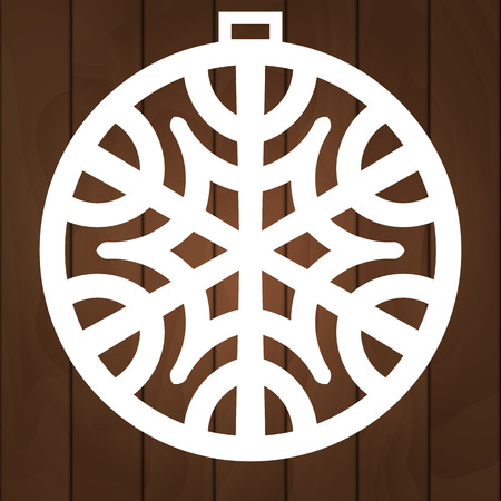 Xmas ball with snowflake for paper cutting, wood carving and christmas decorations.のイラスト素材