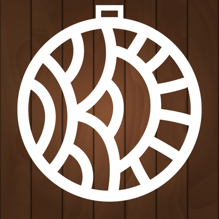 Xmas ball with snowflake for paper cutting, wood carving and christmas decorations.のイラスト素材