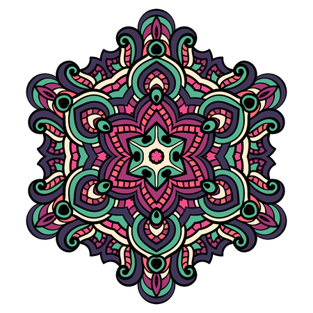 Round lace colorful doodle  for art, coloring book, zendoodle.のイラスト素材
