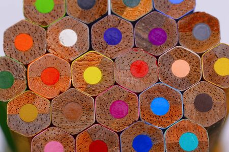 Pattern of stacked colored pencilsの写真素材