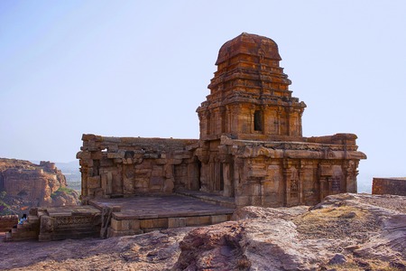 Upper Shivalaya temple, North Badami Fort, Karnatakaの写真素材