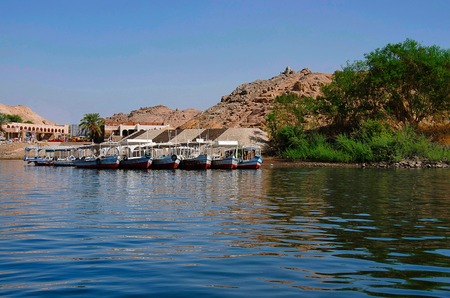 View from Philae temple, Lake Nasser, Egyptの写真素材