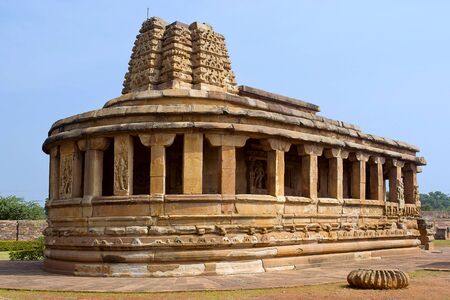 Durga temple facade, Aihole, Bagalkot Karnataka Indiaの写真素材