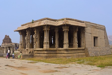Musical columns , Vittala temple,  Hampi  Karnataka  Indiaのeditorial素材