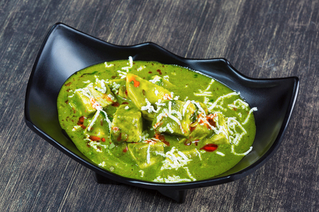 Dish with Palak Paneer Pune, Indiaの写真素材