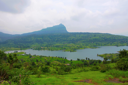 Long shot of Tung Fort, Maharashtra, Indiaの写真素材