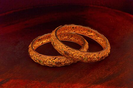Close view of Golden bangles at Pune