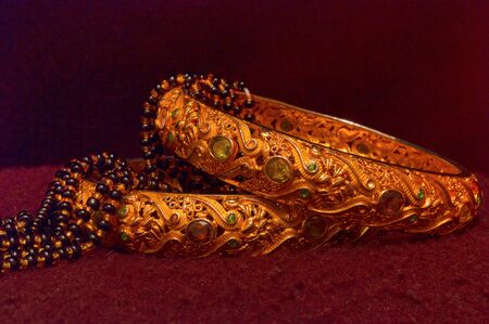 Close view of Golden bangles at Pune