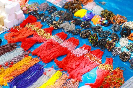 Articles like beads and necklaces on sale during Pandharpur festival