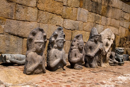 Excavated sculptures of 1oth century A.D., Brihadisvara Temple complex, Gangaikondacholapuram, Tamil Nadu India の写真素材