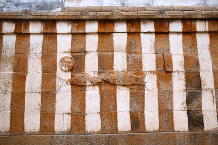 General view of Vindhyagiri hill temple complex, Sravanabelgola, Karnataka India View from Chandragiri hill. Large Belgola white pond is also seen.の写真素材