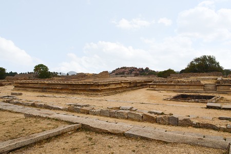 Ruins of King's Audience Hall. Hampi, Karnataka, Indiaの写真素材
