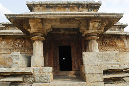 Entrance to the Shiva temple, Hemakuta Hill, Hampi, Karnataka, India Sacred Centerの写真素材