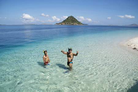 INDONESIA, BALI, May 2016, Snorkelers enjoy the time in the water, Indonesiaのeditorial素材