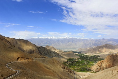 Road to Pangong lake, Ladakh, Jammu and Kashmir state of Indiaの写真素材