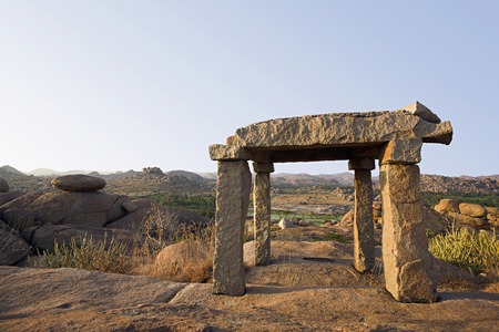 Sunset point landscape at Hampi of Karnatakaの写真素材