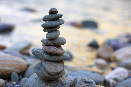 Stone art arrangement, Jispa, Himachal Pradesh Indiaの写真素材