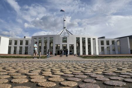 CAMPBELL, AUSTRALIA, April 2019, Tourist at Parliament house, Capital Hillのeditorial素材