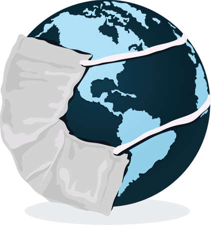 Earth with maskのイラスト素材