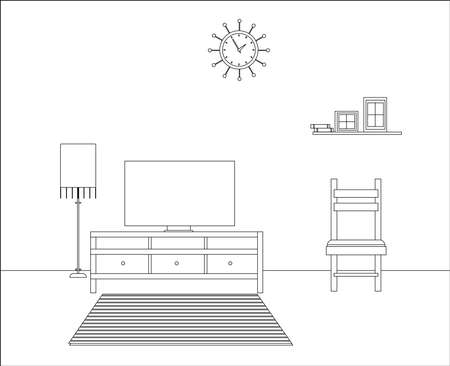 Living room interiorのイラスト素材