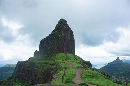 Fort view from the selfie point Dhodap fort, Nashik, Maharashtra, India.の写真素材