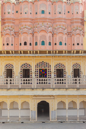 Mirror mosaics at Sheesh Mahal, mirror palace, Amer Fort, Jaipur, Rajasthan, Indiaのeditorial素材