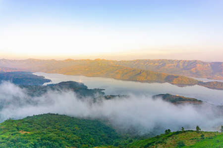 Beautiful scene behind Torna fort, Pune, Maharashtra, Indiaの写真素材