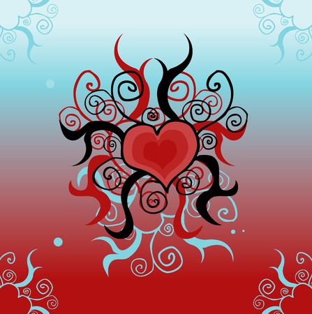Tattoo love heart card, background, posterのイラスト素材