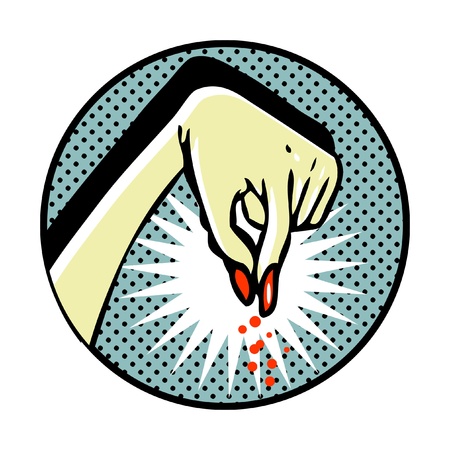 Female hand in pop art comic book styleのイラスト素材