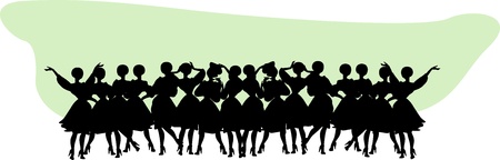 Vintage Title header Woman Silhouetteのイラスト素材